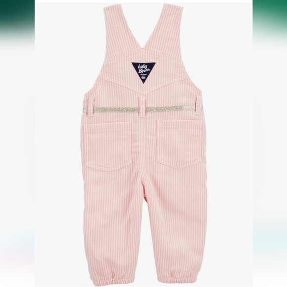 NWT OshKosh B'Gosh Ultra Soft Overalls, Pink Hickory C0079 - Picture 2 of 5